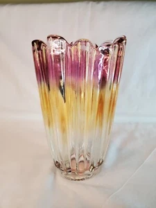 Vintage Federal Glass Celestial Moonglow Brilliant Iridescent Vase - Picture 1 of 13