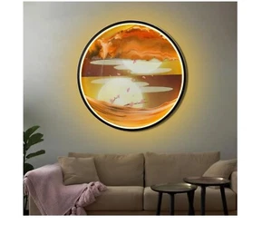 Wall Sconce with Moving Sand Art, 3D Deep Sea Sandscape Wall Mounted Lamps, 3... - Picture 1 of 8