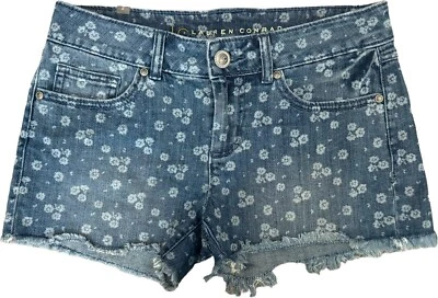 Pantalones Cortos de Jean Lauren Conrad Para Mujer 2 Pantalones Cortos Azul Jean Floral Foto 1 de 4
