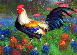 Diamond Painting 5D Full Square 55cmx40cm, Rooster, PRICE REDUCED - Picture 1 of 3