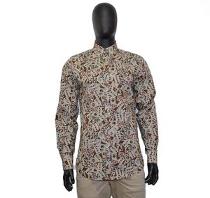 Men's Dolce & Gabbana Gold Dress Shirt 42 16.5 Cards Print Beige/Brown Cotton - Picture 1 of 8