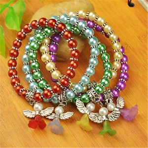 30 Stck. Gemischt Niedlicher Engel Kinder Armbänder Karneval Stretch Armband Glas Perle 45 mm - Bild 1 von 4