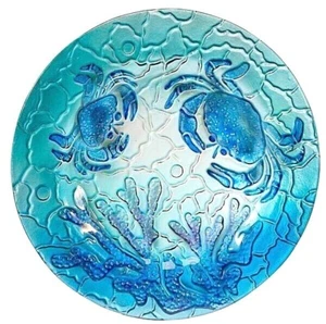 Crabs large fusion glass 12 inch plate sea life tableware - Picture 1 of 1