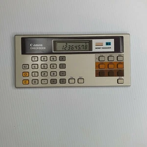 Vintage 80s Canon Checkbook Money Manager LCD Calculator Great Working Condition - Picture 1 of 11