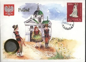 POLAND "LA POLOGNE", ENVELOPE SOUVENIR, AVEC MONNAIE - Bild 1 von 1