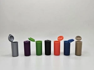 25 PACK , Empty Small Bottles with Multicolor Pop Top Caps - Picture 1 of 7