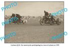 OLD 8x6 PHOTO FEATURING LEYBURN QUEENSLAND MOTORCYCLE & SIDECAR RACERS 1955
