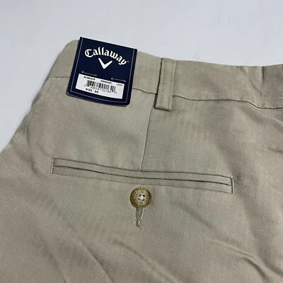 Pantalones Cortos Callaway Para Hombre Plisados Tostados Talla 34 x 8" Nuevos con Etiquetas Foto 1 de 4