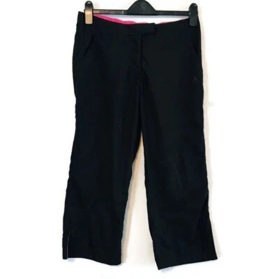 Adidas black Pink Cropped Track Pants Wind Breakers Women’s size Medium 8 10 - Image 1 of 4