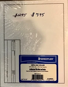 8 1/2 x 11 Pack of Title Block Vellum - Picture 1 of 1