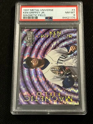Metal Universe #4 1997 Ken Griffey Jr Mariners campo magnético PSA 8  Foto 1 de 2