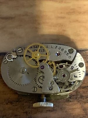 Elgin 16 Jewel Ladies Watch Movement For Parts Or Repair Winds And Hand Moves - Image 1 of 4