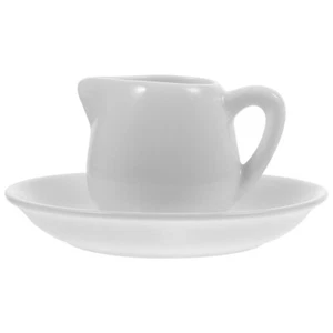 Milk Can Bottom Disc Set Pitcher Gravy Boat Ceramic Sauce - Picture 1 of 12