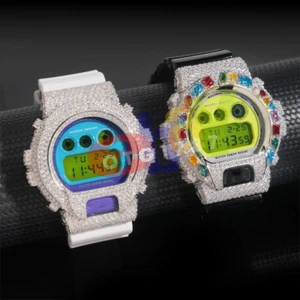 VVS1 D Fully Iced Moissanite Watch Bezel To Fit G Shock Solid 925 Bestanden Tester! - Bild 1 von 22