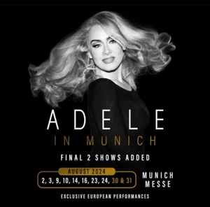 4x Tickets Stehplatz Vorn FOS 2 links * ADELE in Munich * 03.08.2024, 19:30 - Bild 1 von 1