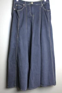 Denim Long Tulip Skirt, DG2 by Diane Gilman, Black, Size 2, 12-Panel - Picture 1 of 3