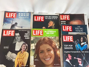 Lot (7) Vintage 1970 Life Magazines Skiing Pop Singers Spiro Agnew Nixon Bacall - Picture 1 of 8