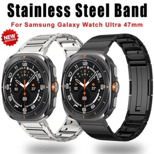 Luksusowy pasek ze stali nierdzewnej do Samsung Galaxy Watch Ultra 47mm Metalowy pasek do zegarka - Zdjęcie 1 z 15