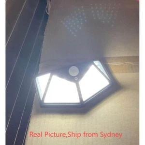 100 LED SOLAR SECURITY SENSOR LIGHT OUTDOOR MOTION SENSOR LIGHT WALL FENCE - Picture 1 of 5