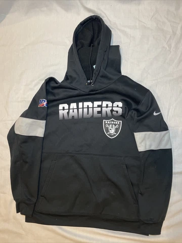 NFL Raiders On Field Apparel Nike Therma Fit Hoodie Sweatshirt Black XL Cover