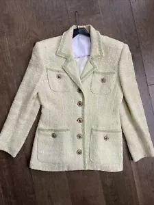 Vertigo Paris Designer Jacket Buttons Blazer Lime Green  Wool Blend Size S - Picture 1 of 6