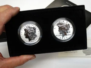 2023-S Reverse Proof $1 MORGAN & PEACE 999 Silver Dollar 2pc Set Box OGP - Picture 1 of 2