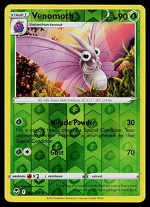 Pokemon SWSH12: Silver Tempest 002/195 Venomoth Reverse Holo - Picture 1 of 2