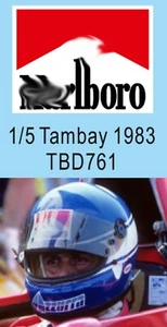 1/5 Decals per Patrick  Tambay 1983 Ferrari Helmet Casco TBD761 - Picture 1 of 1