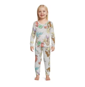 Disney Princess Girls Size 12M Pajama Set Long Sleeve & Pants 2PC White BN - Picture 1 of 6