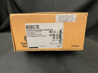 Shure MX396/C-TRI Microflex Tri-Element Boundary Mic - Black - New - Image 1 of 4