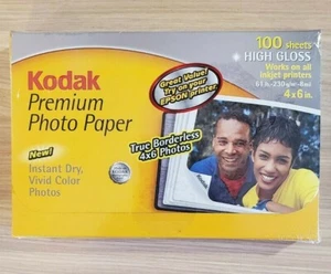 Kodak Photo Paper Premium HIgh Gloss 4X6 Ink Jet Picture 100 Sheets Sealed Box - Picture 1 of 2