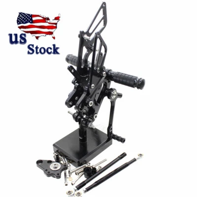 FXCNC Adjustable Footrest FootPegs Rearset For Suzuki Yamaha Kawasaki Honda - Image 1 of 4