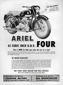 1958 Ariel Square Four Motorrad Originaldruck Anzeige - Bild 1 von 1