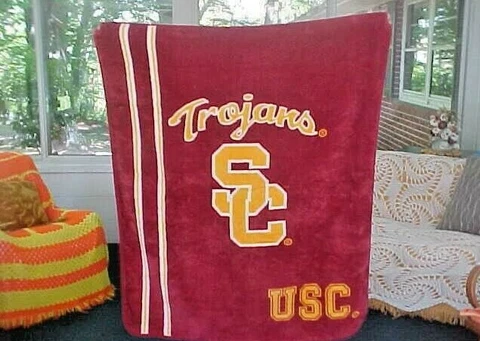 USC Trojans 52" x 58" Throw Blanket ~ Northwest Company , Made in USA Cover