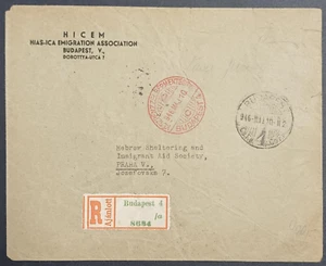 JUDAICA 1946 HIAS Budapest Hebrew Immigrant Aid Society offizieller Umschlag - Bild 1 von 4