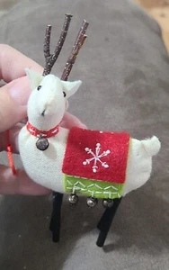 Plush Cloth Reindeer Ornament Snowflake Blanket Collar And Bells - Picture 1 of 5