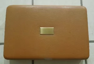 Vtg 50's 60's Era Hickok Men's Brown Leatherette Jewelry Box ~ 8.5" x 5.75" - Picture 1 of 5