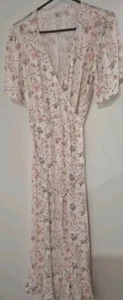 Roxy Dress Size 10 Multicoloured Floral Print Wrap Dress A306 - Picture 1 of 4