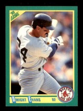 1990 Baseball Score Dwight Evans Boston Red Sox #3