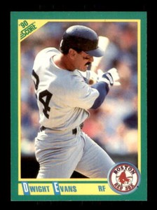 1990 Baseball Score Dwight Evans Boston Red Sox #3