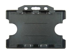Negro Doble Cara Identificación Pass Personal Portatarjetas Horizontal Insignia - Imagen 1 de 1