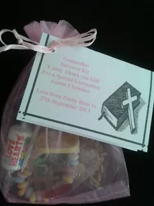Personalised GODMOTHER Survival Kit Keepsake Gift Christening Baptism Baby/Child - Picture 1 of 3