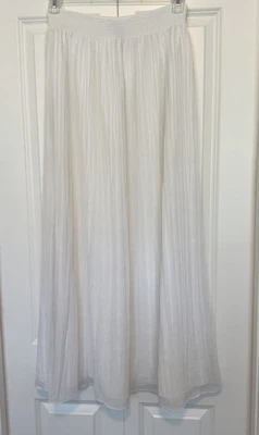 Falda Casa Blanca Mercado Negro XS Plisada Maxi Boho Festival Banda Elástica Foto 1 de 4
