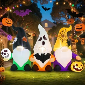 6 Fuß Lange Halloween Aufblasbare Outdoor Dekoration Drei Spooky Wichtel Aufblasbar... - Bild 1 von 6