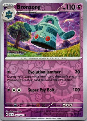 Bronzong Reverse Holo Uncommon SV05: Temporal Forces 069/162 NM - Image 1 of 2