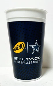 Dallas Cowboys Taco Bueno Plastikbecher 32 Unzen wiederverwendbar blau weiß gelb 6 1/2 Zoll - Bild 1 von 7
