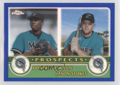 2003 Topps Chrome Prospects Refractor /699 Dontrelle Willis Jason Stokes #433 - Image 1 of 2