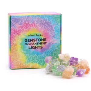 Cadena de luces LED de alambre de piedras preciosas de cristal 227 cm USB ambiente gemas - Imagen 1 de 3