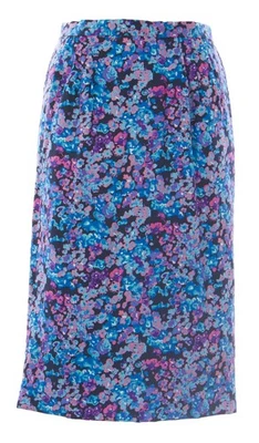 Boden Mujer Azul Multicolor Floral Sedoso Lápiz Falda WG542 US Talla 4L Nwot - Imagen 1 de 2