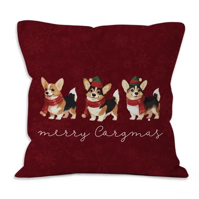 Fundas de Almohada Corgi Navidad 18x18, Rojo Copo de Nieve Corgis Perro Navidad... Foto 1 de 4